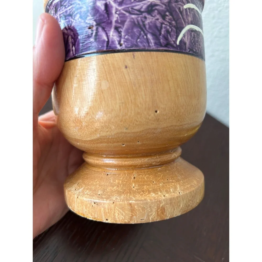 Vintage Hand Crafted Rustic Folk Artsy Wooden Mortar & Pestle From Grand Turk